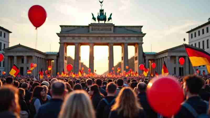 Celebrating German Unity Day: A Symbol of Hope and Cultural Diversity, Concept art for illustrative purpose, tags: den tag der google - Monok